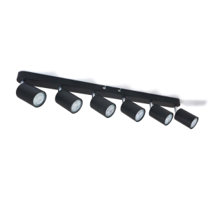 LAMPA SUFITOWA SZYNA OPRAWA HALOGEN SPOT 6XGU10 LED CZARNA