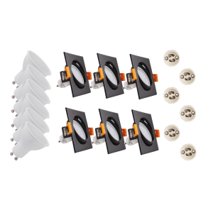 ZESTAW 6x OPRAWA + ŻARÓWKA LED 10W ZIMNA + GU10