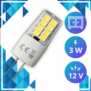 Żarówka LED G4 3W Barwa Światła Ciepła 3000K AC/DC 12V 270lm 6 SZTUK